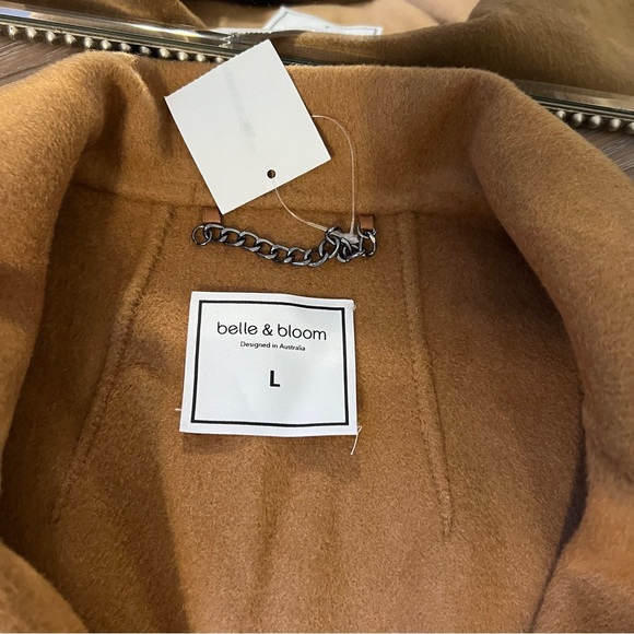 Belle & Bloom Ex-Boyfriend Wool Blend Oversized Jacket Camel Large brown coat - Picture 8 of 11